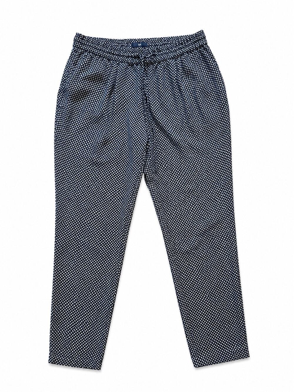 Gap Navy White Geometric Print Pull-On Pants Elastic Waist Size S